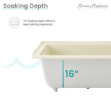 Voltaire 60" X 30" Left-Hand Drain Alcove Bathtub in Bisque