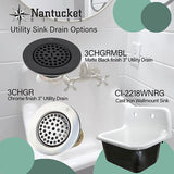 Nantucket Sinks 3 inch Utility Sink Grid Drain Matte Black