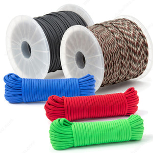 KingCord 342661BG Paracord 550 Diamond Braid Nylon Rope, Assorted Colors, Hang Tag, 50 ft