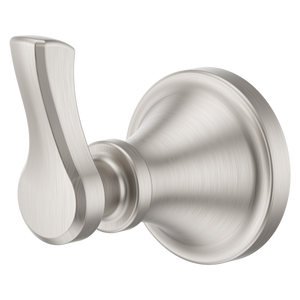 Universal Traditional Round Robe Hook in Spot Defense Brushed Nickel
