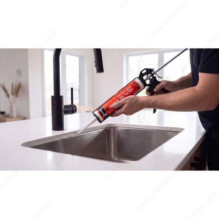 Richelieu 94160011 Richelieu Kitchen and Bathroom Silicone Sealant, Clear Transparent
