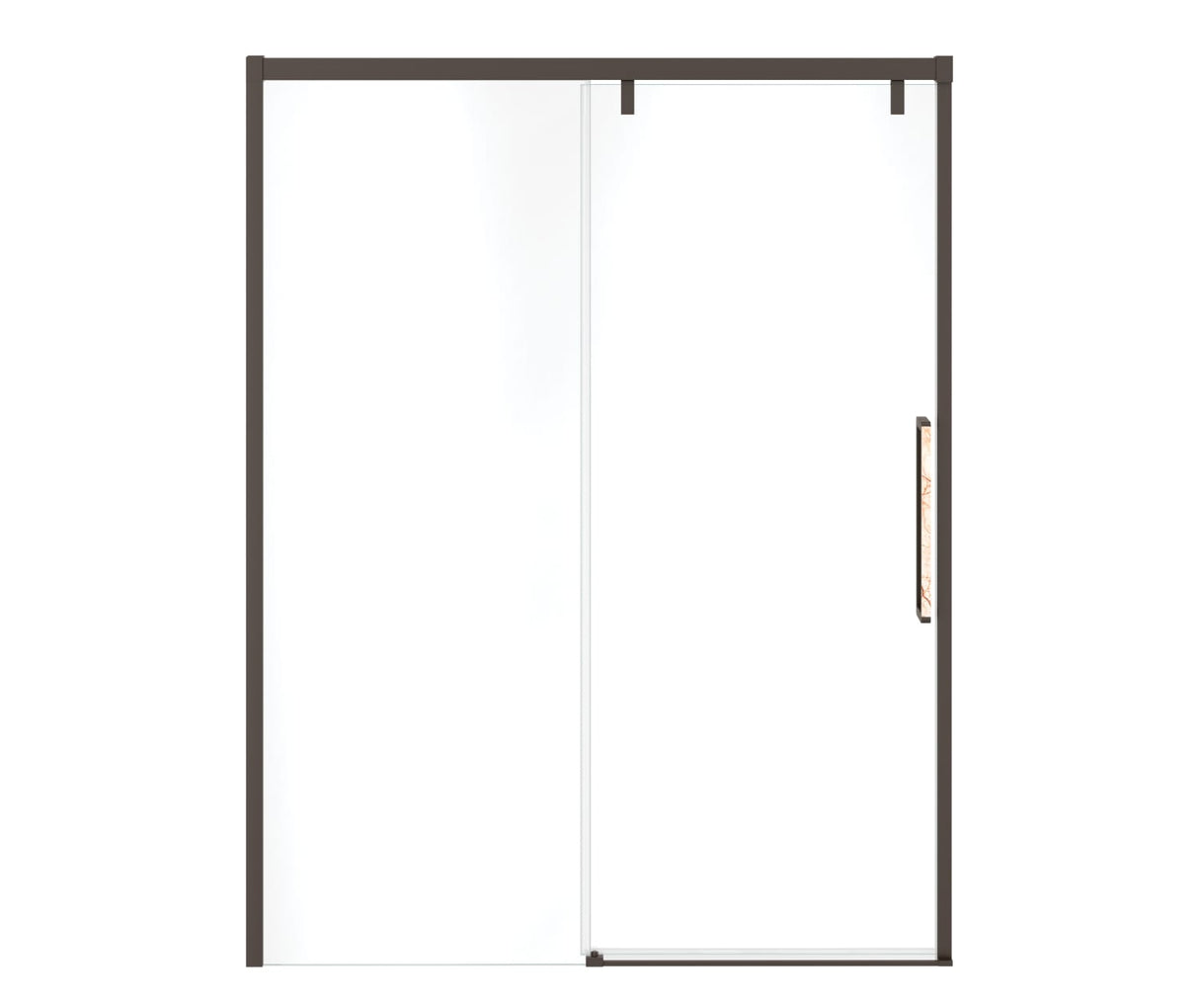 MAAX 135324-900-283-000 Uptown 56-59 x 76 in. 8 mm Sliding Shower Door for Alcove Installation with Clear glass in Dark Bronze & Beige Marble
