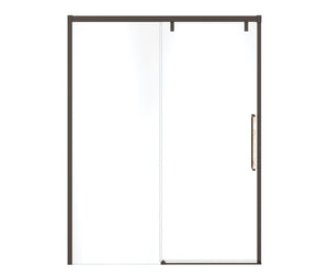 MAAX 135324-900-283-000 Uptown 56-59 x 76 in. 8 mm Sliding Shower Door for Alcove Installation with Clear glass in Dark Bronze & Beige Marble