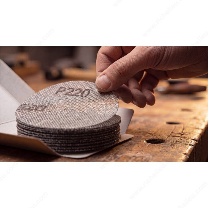 Richelieu ABRIC50S320 Max Grit 5" (12.7 cm) Sanding Disc, Without Holes, 320, Stick-On