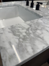 36" River View Farmhouse Vanity Set in Coffee Bean with Marble Counter Top