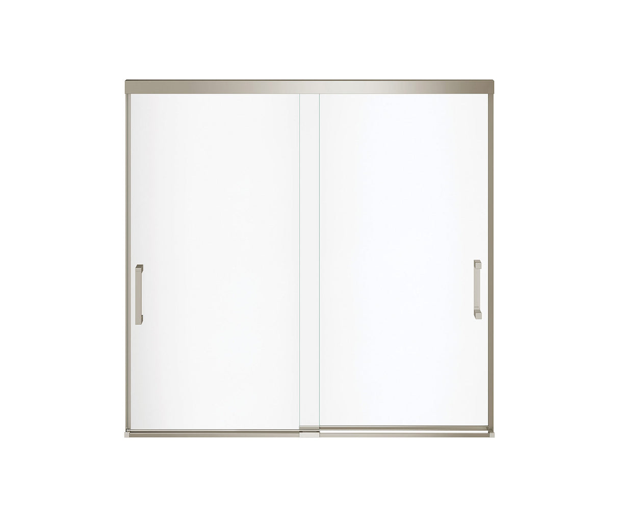 MAAX 139351-900-305-000 Incognito 57 56-59 x 56 ¾ in. 6mm Bypass Tub Door for Alcove Installation with Clear glass in Brushed Nickel