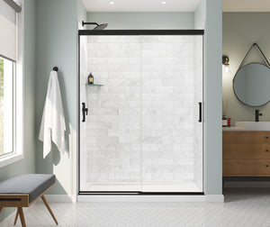 MAAX 135335-900-340-000 Incognito 76 56-59 x 76 in. 8mm Bypass Shower Door for Alcove Installation with Clear glass in Matte Black