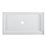Voltaire 60 x 36 Acrylic White, Single-Threshold, Center Drain, Shower Base