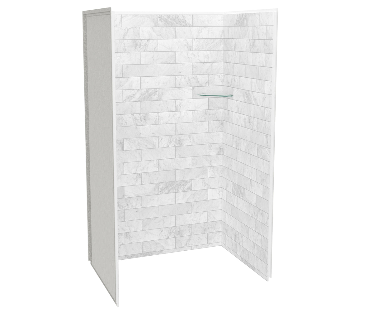 MAAX 107459-307-508 Utile 4832 Composite Direct-to-Stud Three-Piece Alcove Shower Wall Kit in Marble Carrara