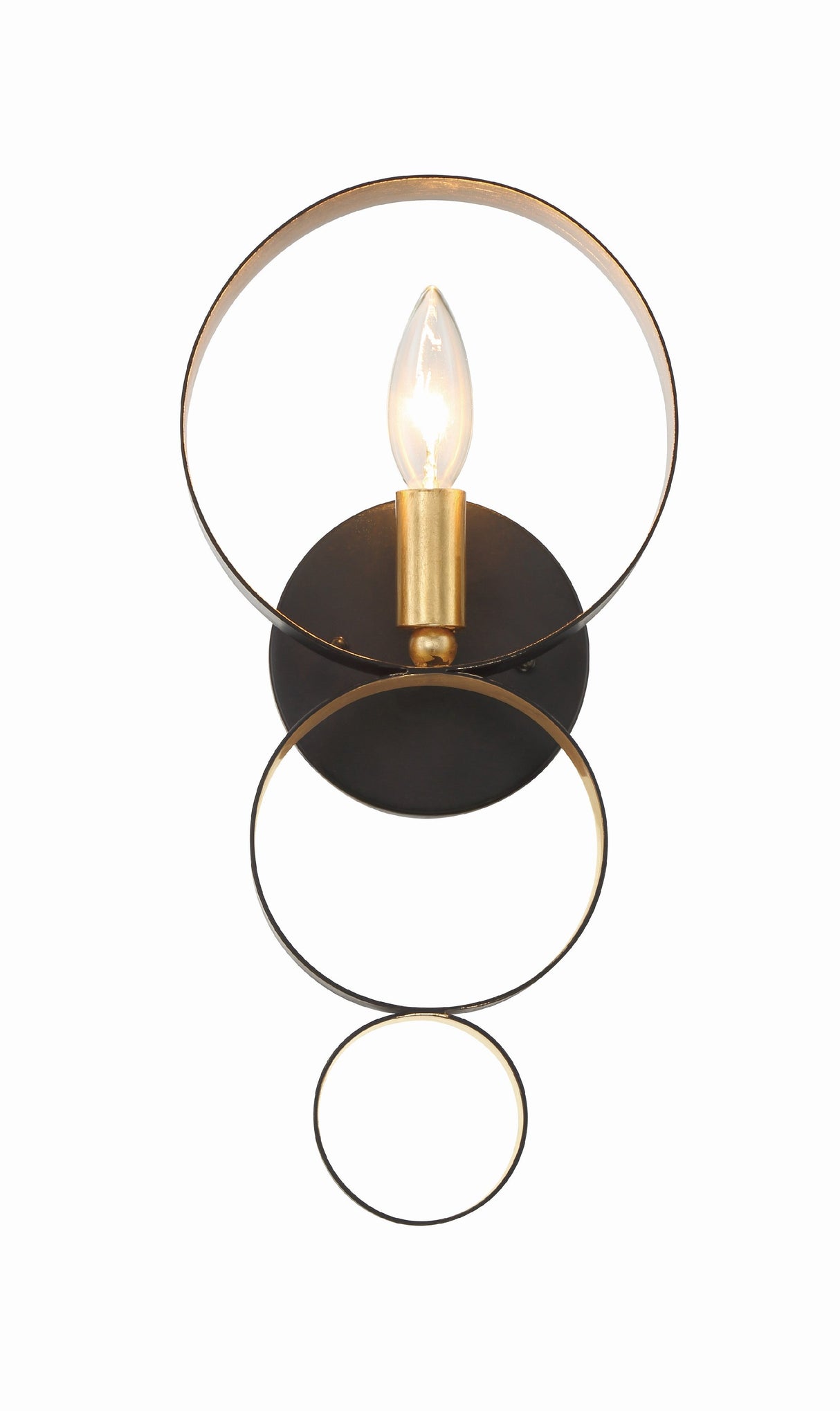 Luna 1 Light English Bronze + Antique Gold Sphere Sconce 581-EB-GA