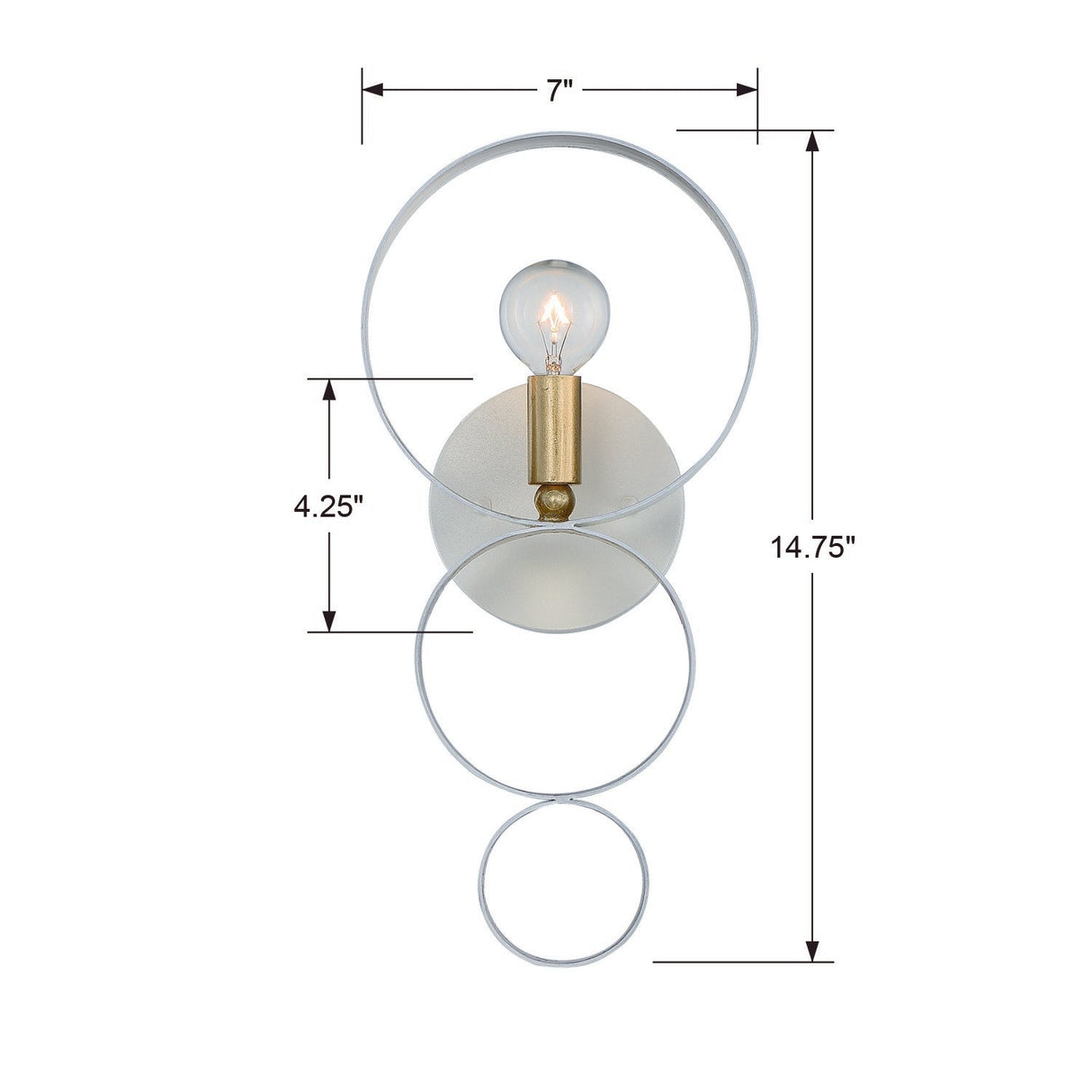 Luna 1 Light English Bronze + Antique Gold Sphere Sconce 581-EB-GA