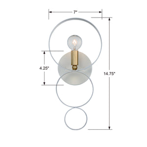 Luna 1 Light English Bronze + Antique Gold Sphere Sconce 581-EB-GA