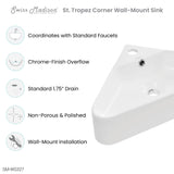 St Tropez Corner Wall Hung Sink