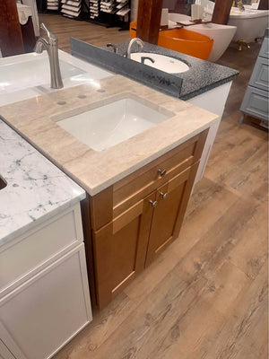 24" Cabtec Salted Caramel Vanity with Taj Mahal Top