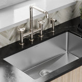 Avallon Pro Widespread Kitchen Faucet with Side Sprayer in Brushed Nickel