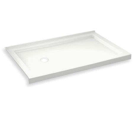 MAAX 410004-502-001-001 B3Round 6030 Acrylic Corner Left Shower Base in White with Left-Hand Drain