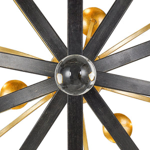 Luna 9 Light English Bronze + Antique Gold Chandelier 587-EB-GA