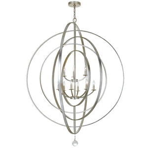 Luna 9 Light English Bronze + Antique Gold Chandelier 587-EB-GA