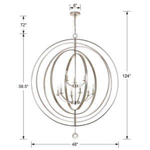 Luna 9 Light English Bronze + Antique Gold Chandelier 587-EB-GA