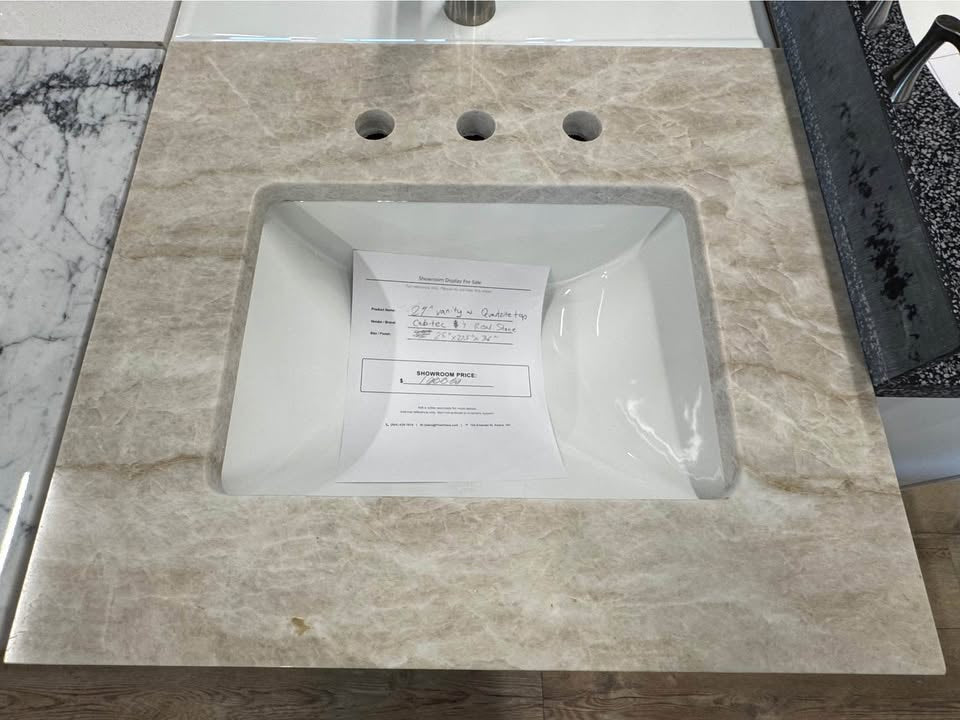 24" Cabtec Salted Caramel Vanity with Taj Mahal Top