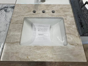 24" Cabtec Salted Caramel Vanity with Taj Mahal Top