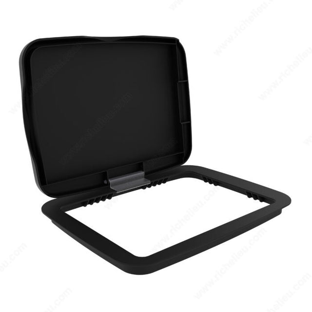 Richelieu RV3550LID181 Bi-Directional Polymer Lid for Rev-A-Shelf Waste Containers, Black, For 35/50 qt (33/47 L) Containers, 10 7/16 in, 14 3/16 in, Bi-directional