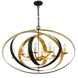 Luna 8 Light English Bronze + Antique Gold Oval Chandelier 588-EB-GA