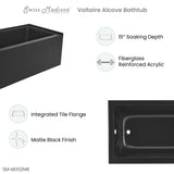 Voltaire 48" X 32" Left-Hand Drain Alcove Bathtub with Apron in Matte Black