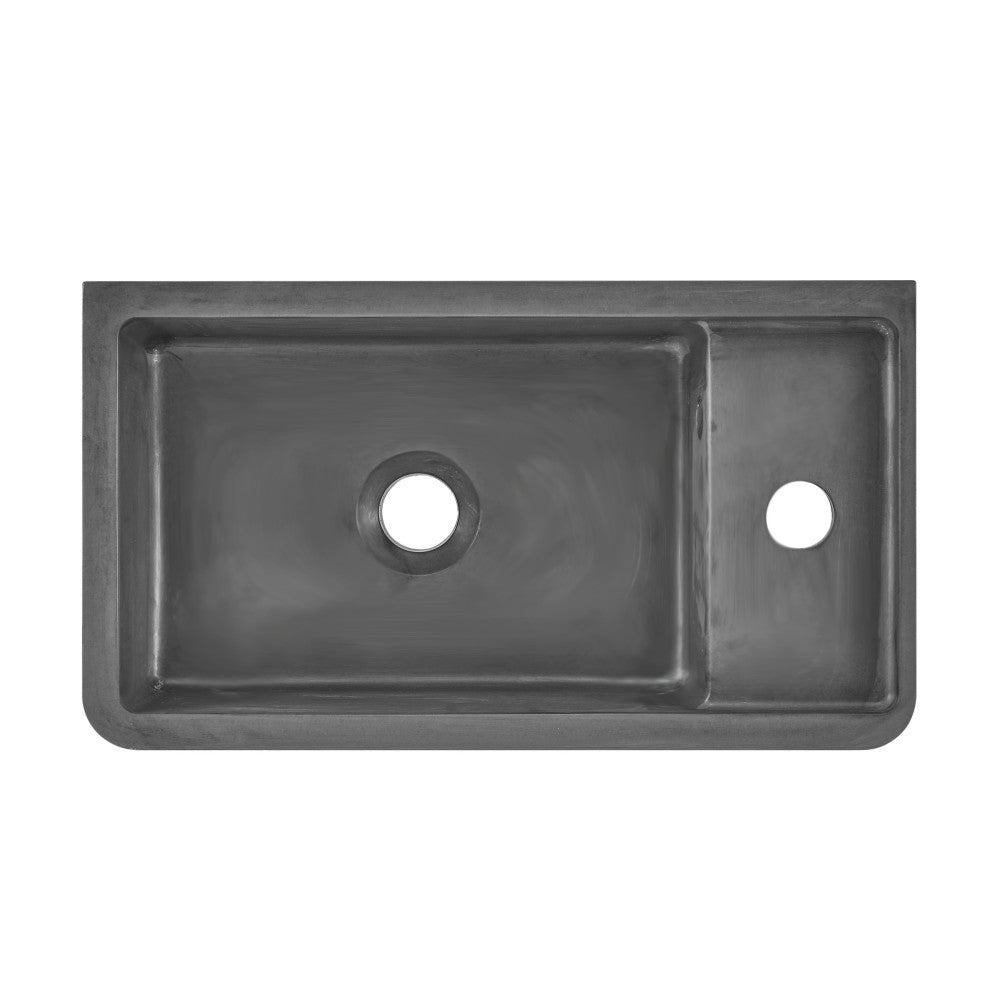 Lisse 17.5" Rectangle Concrete Wall-Mount Bathroom Sink in Dark Grey