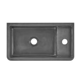 Lisse 17.5" Rectangle Concrete Wall-Mount Bathroom Sink in Dark Grey