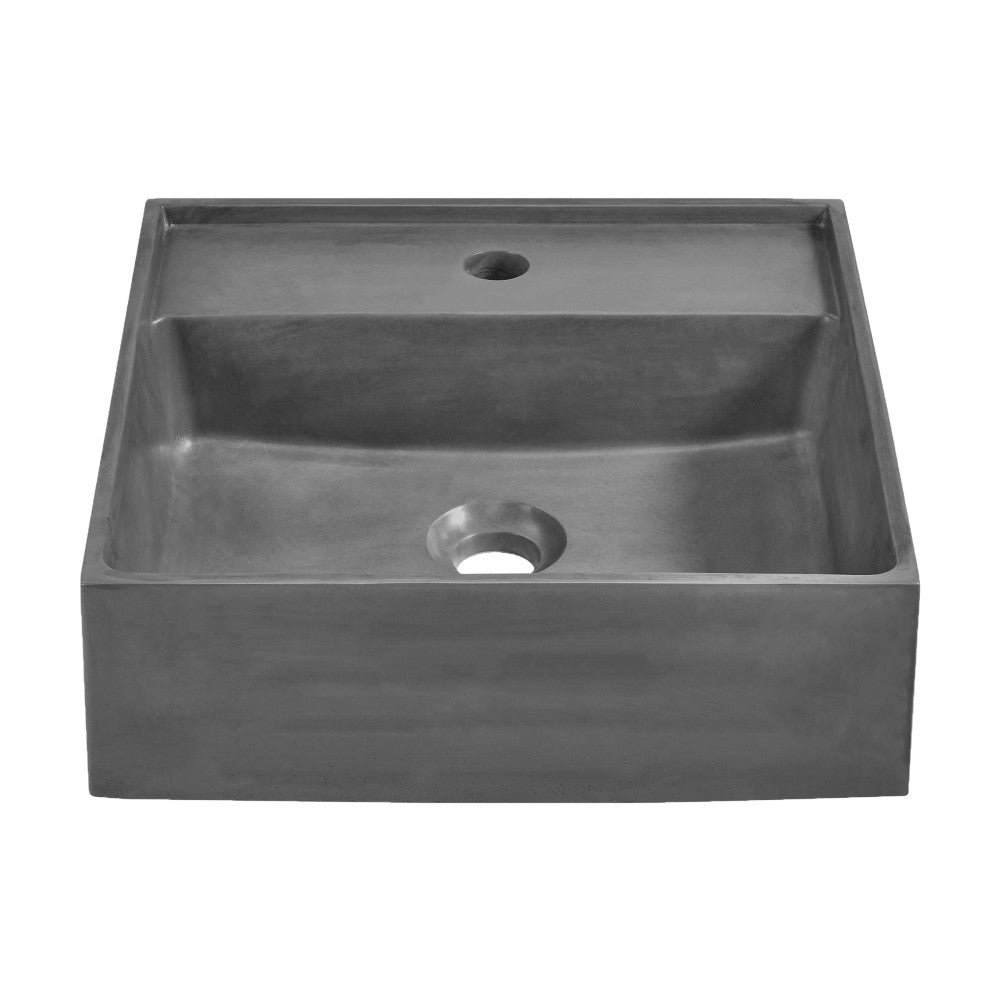 Lisse 23.5" Rectangle Concrete Vessel Bathroom Sink in Dark Grey