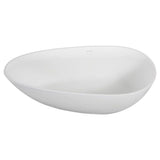 New England Home Goods COPACABANA - 59" White Seamless Oval Freestanding Deep Soaking Solid Surface Bathtub