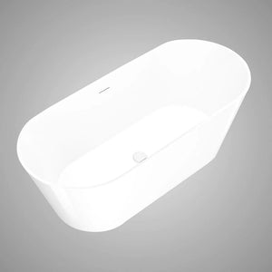 New England Home Goods 59″ Portland Freestanding Slipper Bathtub - Matte White