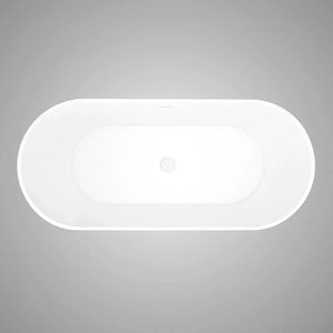 New England Home Goods 59″ Portland Freestanding Slipper Bathtub - Matte White