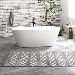 New England Home Goods 59″ Portland Freestanding Slipper Bathtub - Matte White