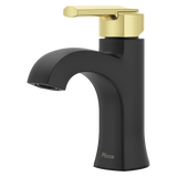 Vaneri Single Control Lavatory Faucet in Matte Black and Brushed Gold