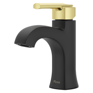 Vaneri Single Control Lavatory Faucet in Matte Black and Brushed Gold