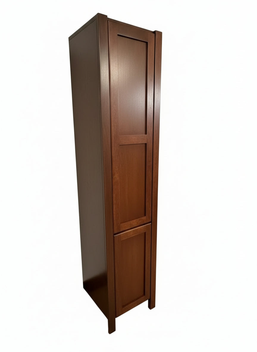 Bertch 84" Cherry Linen Tower – 18" Wide Solid Wood Pantry Cabinet