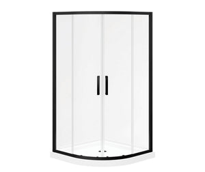 MAAX 106540-900-340-000 Sakura Acrylic Shower Kit in White with Clear glass  in Matte Black