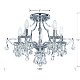 Cedar 5 Light Swarovski Strass Crystal Polished Chrome Semi Flush Mount 5930-CH-CL-S