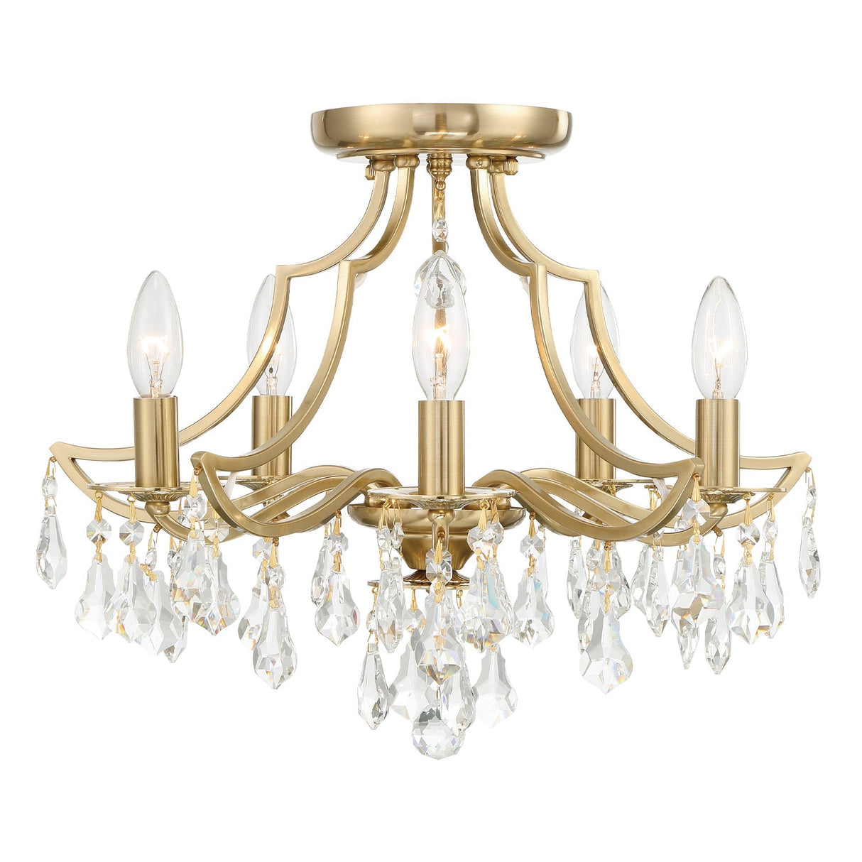 Cedar 5 Light Vibrant Gold Semi Flush Mount 5930-VG-CL-MWP