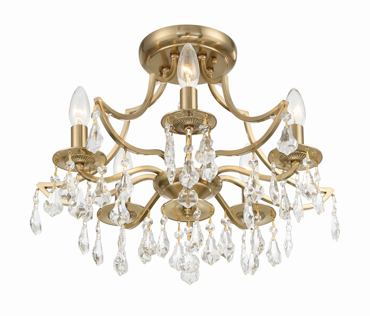 Cedar 5 Light Polished Chrome Semi Flush Mount 5930-CH-CL-MWP