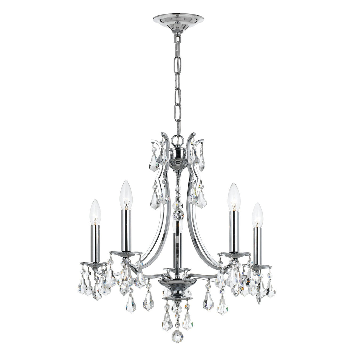 Cedar 5 Light Swarovski Strass Crystal Polished Chrome Chandelier 5935-CH-CL-S