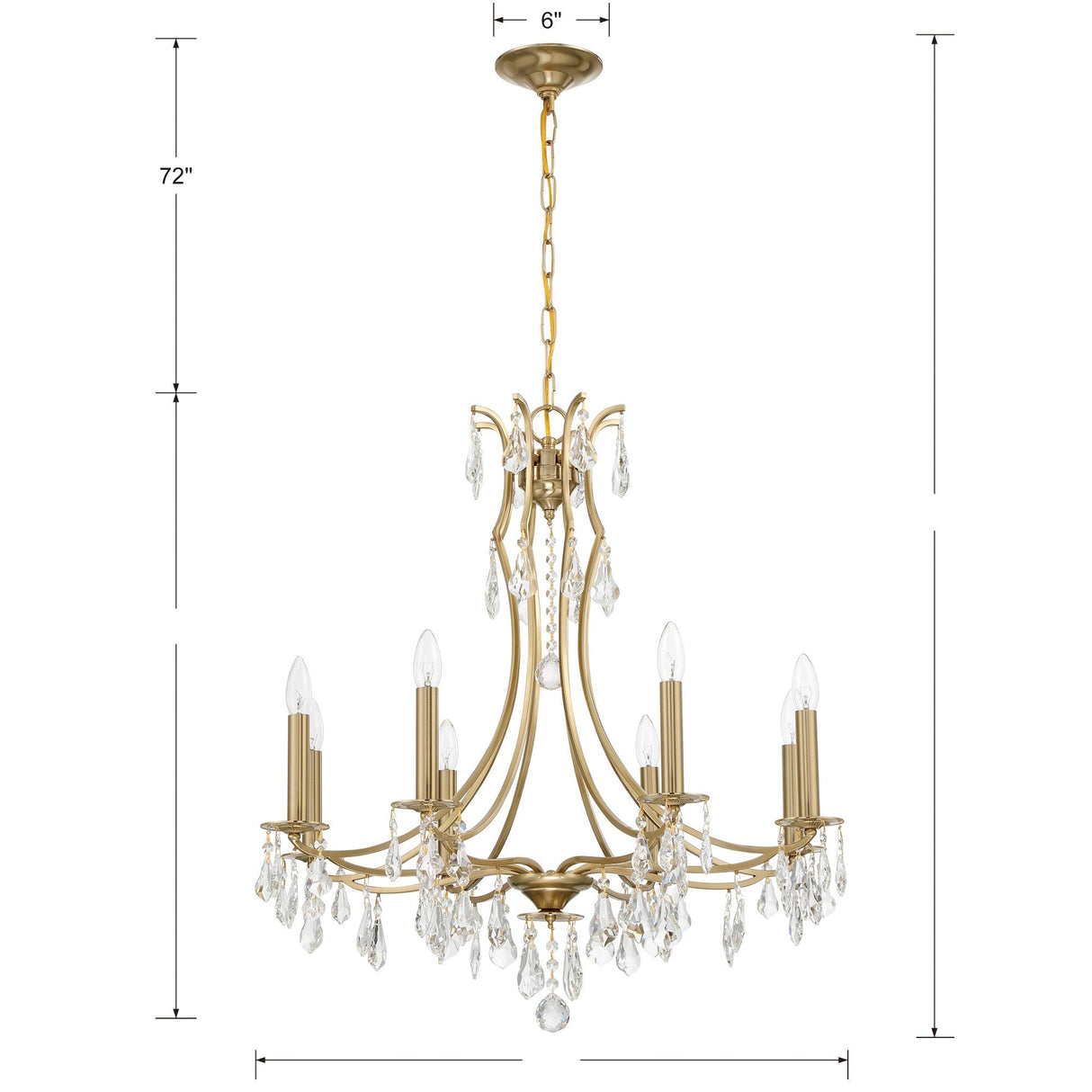 Cedar 8 Light Polished Chrome Chandelier 5938-CH-CL-MWP