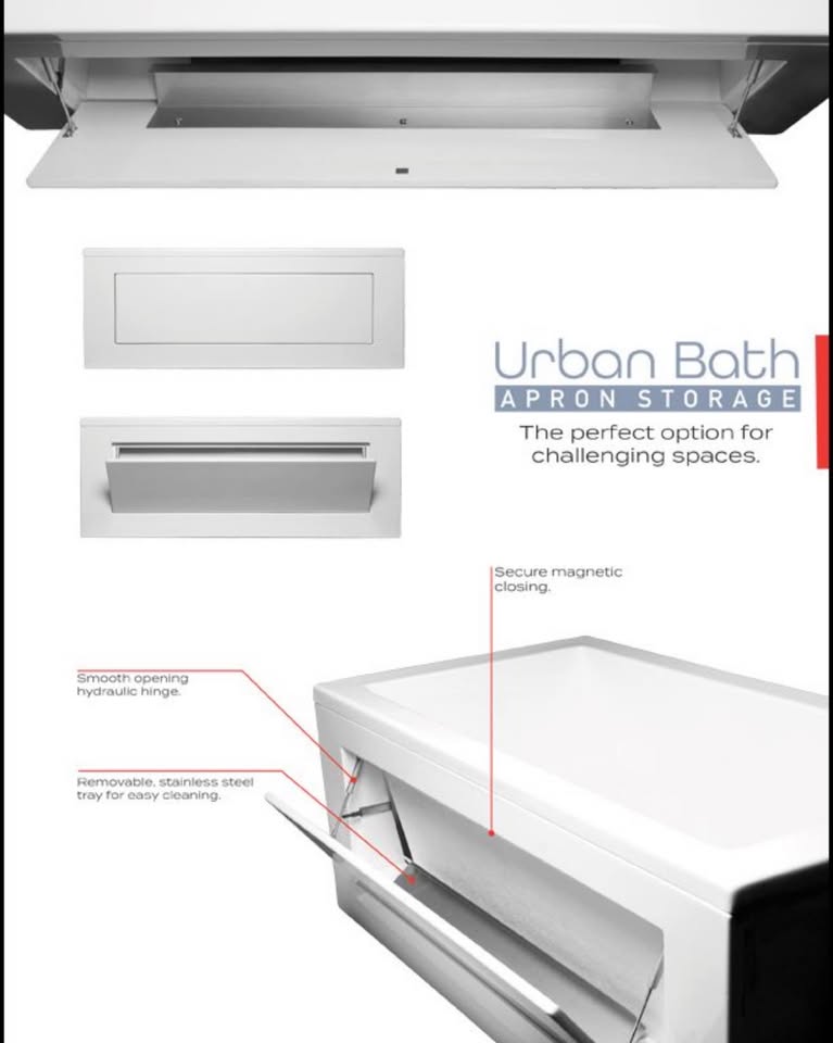 PREMIUM Americh Kent 6030 Alcove Right-Hand Soaker Bathtub w/ 3-Sided Flange + Apron Storage – White