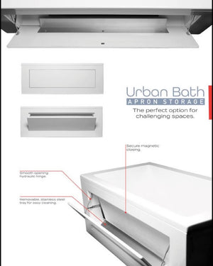 PREMIUM Americh Kent 6030 Alcove Right-Hand Soaker Bathtub w/ 3-Sided Flange + Apron Storage – White