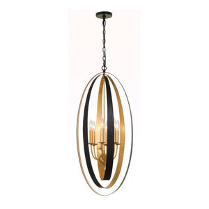 Luna 6 Light English Bronze + Antique Gold Mini Chandelier 597-EB-GA