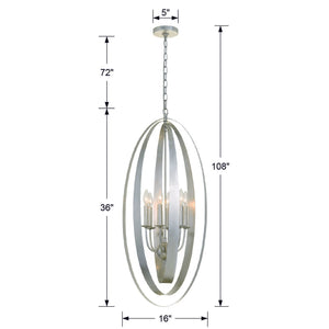 Luna 6 Light Antique Silver Mini Chandelier 597-SA