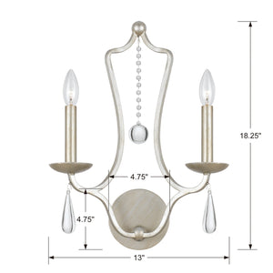 Manning 2 Light Silver Leaf Sconce 5972-SL