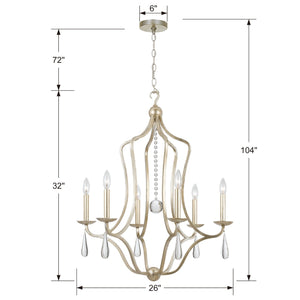 Manning 6 Light Silver Leaf Chandelier 5976-SL